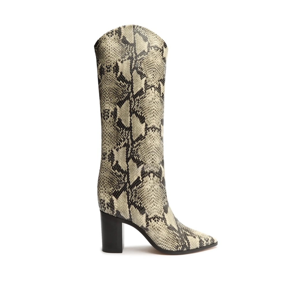 SOLD Schutz Maryana Block Boot in Snake Skin
